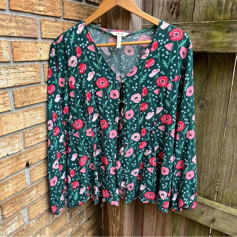 Matilda Jane Dark Green Floral Blouse